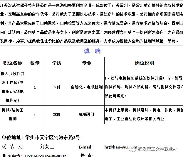 常州人才招聘最近招聘信息